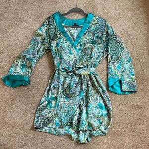 Jones New York Teal Paisley Robe and Nighty Set